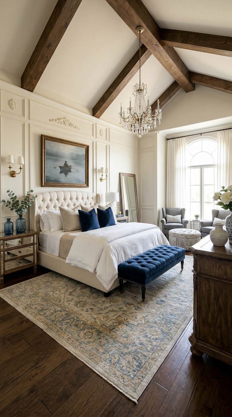 poutres bois chambre luxe