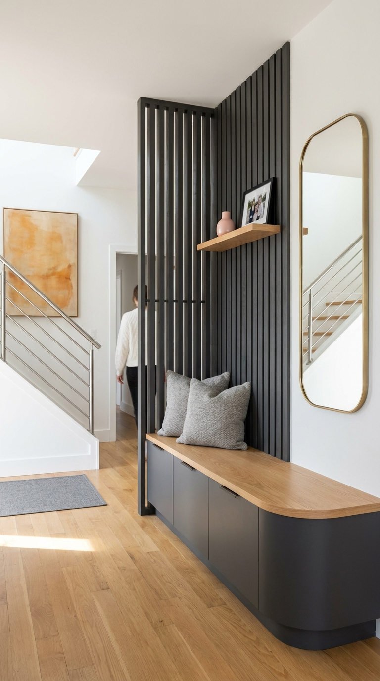 entree banquette noire lames verticales