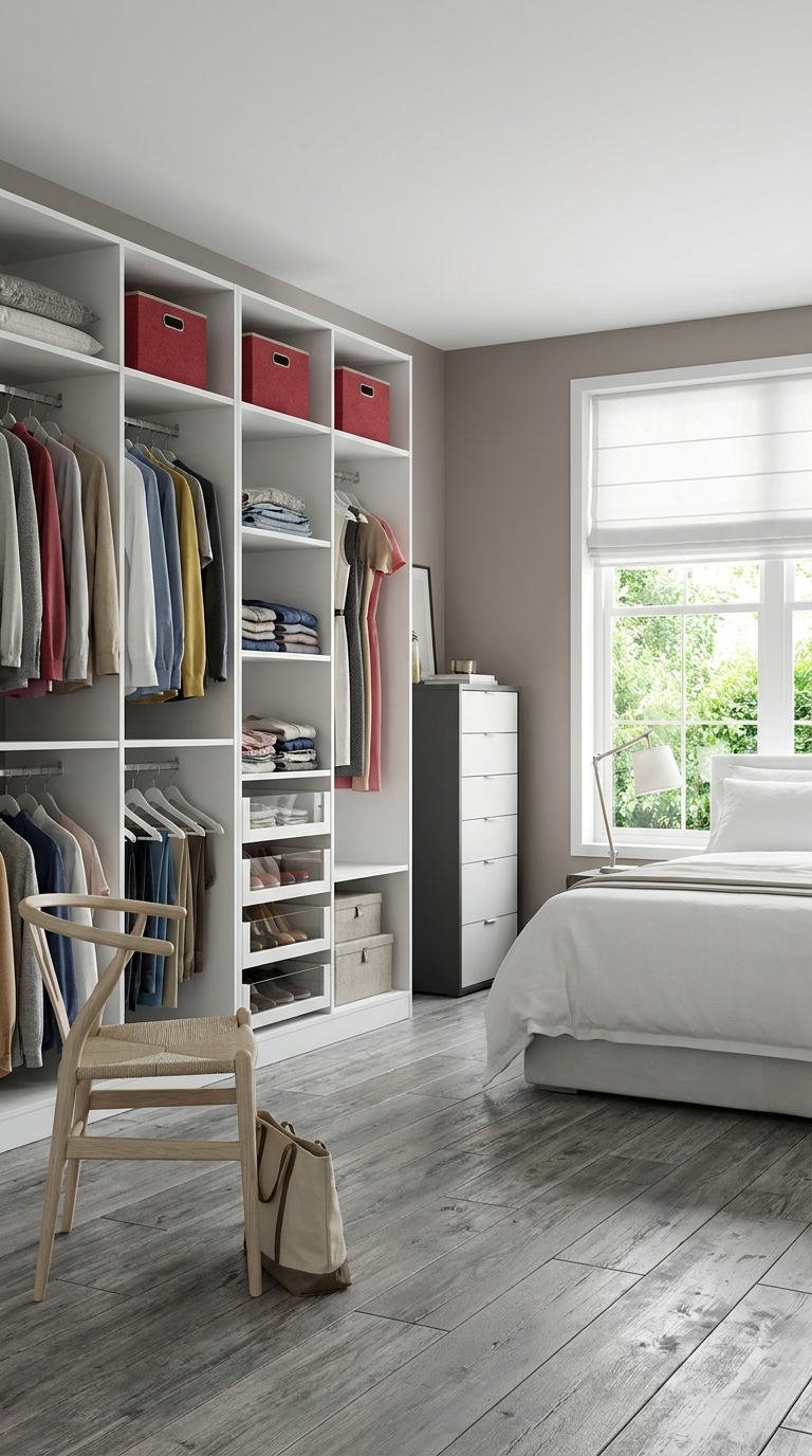 dressing blanc rangement ouvert