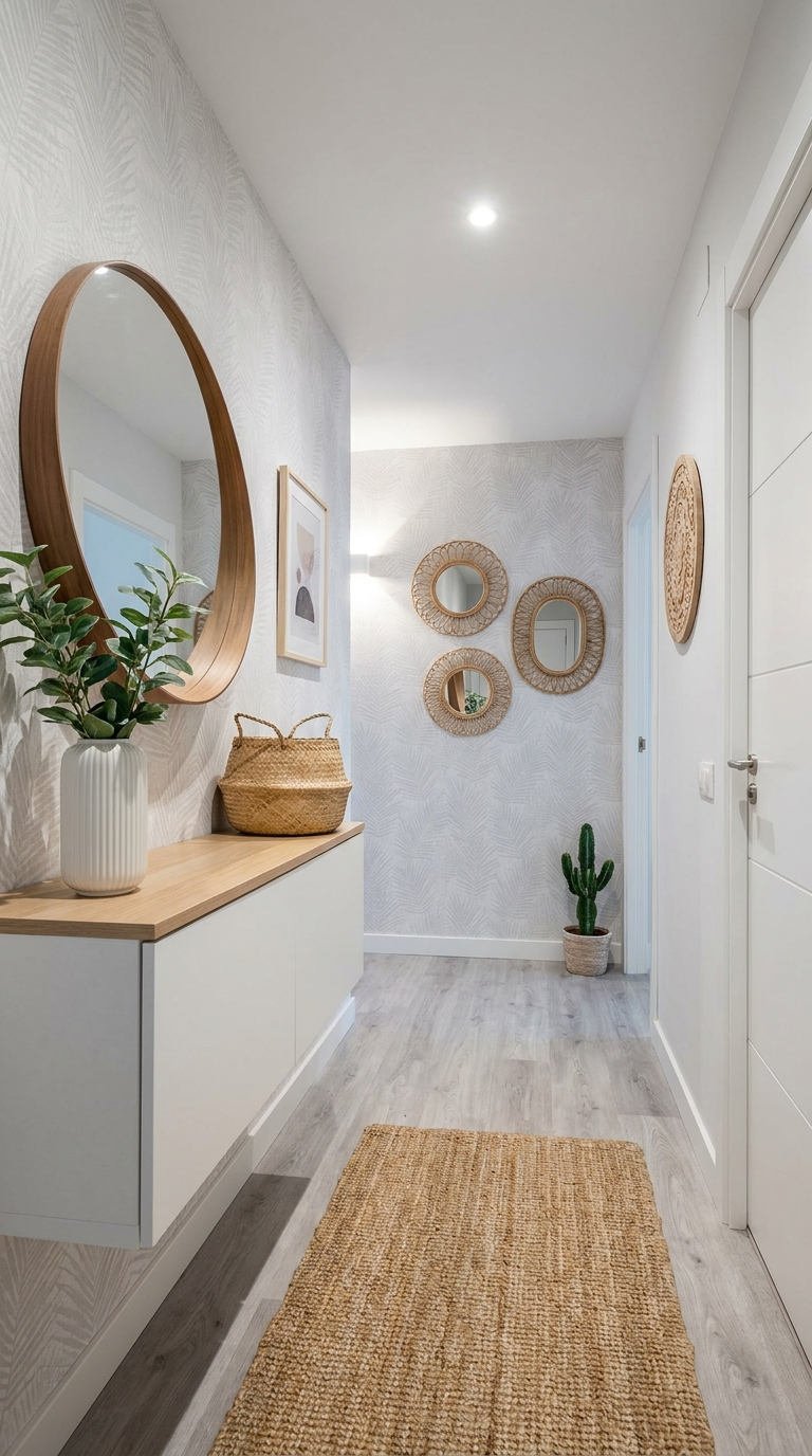 entree boheme papier peint miroirs