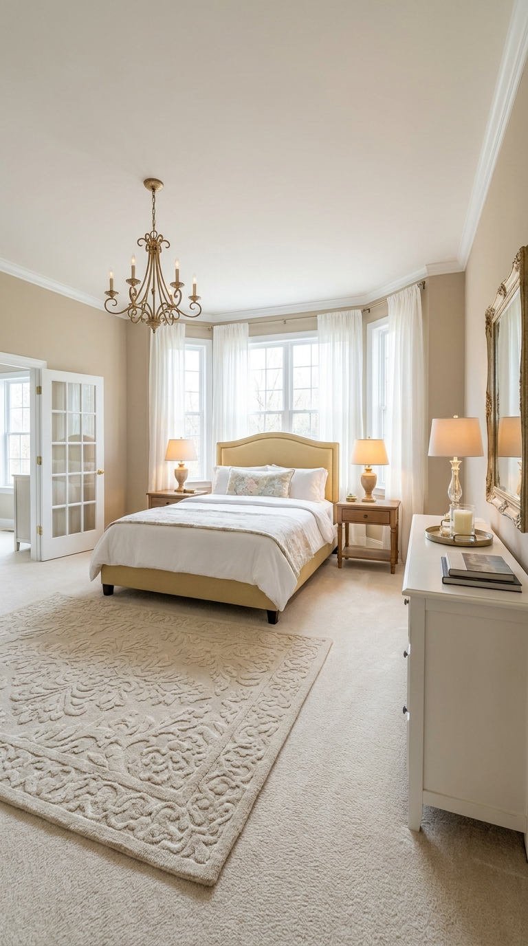 chambre beige bow window
