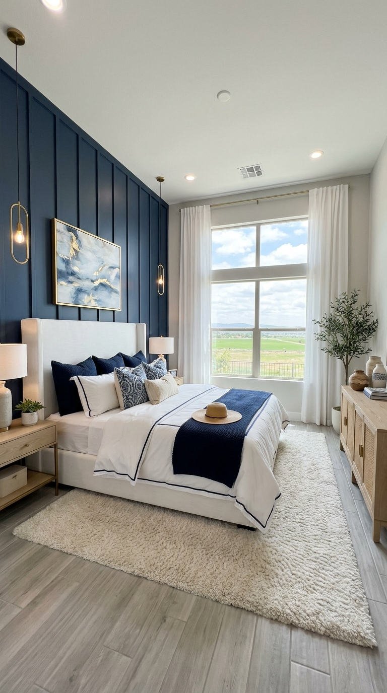 chambre bleu nuit panneaux