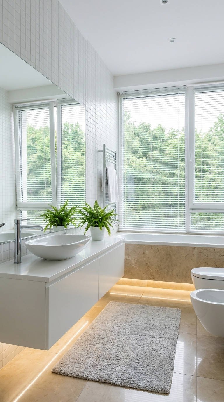 salle bain blanche lumineuse