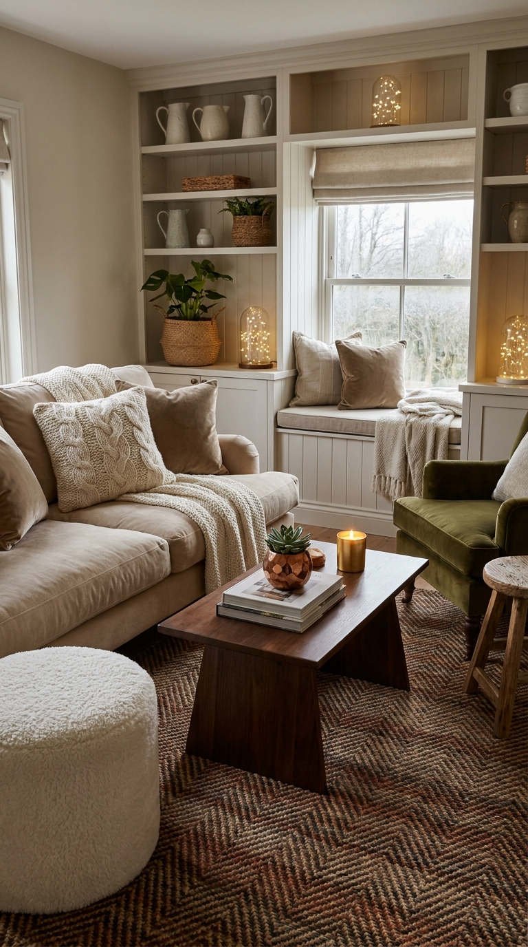 salon alcove fenetre fauteuil vert