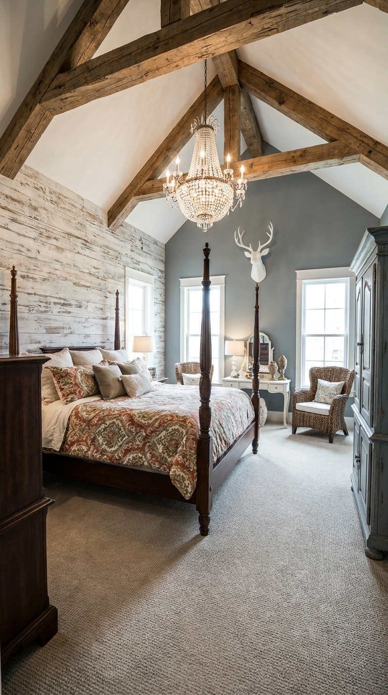 chambre ferme poutres cristal