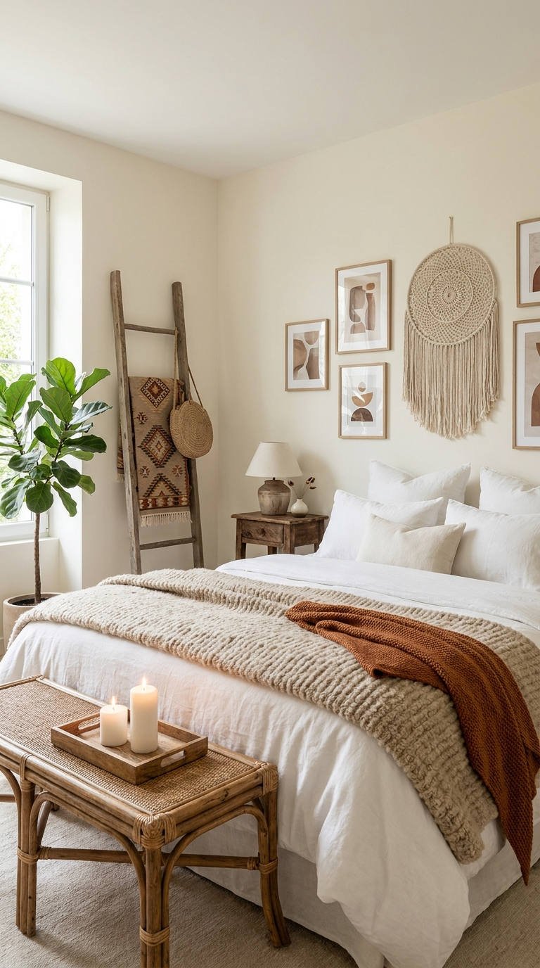 macrame boheme echelle bois
