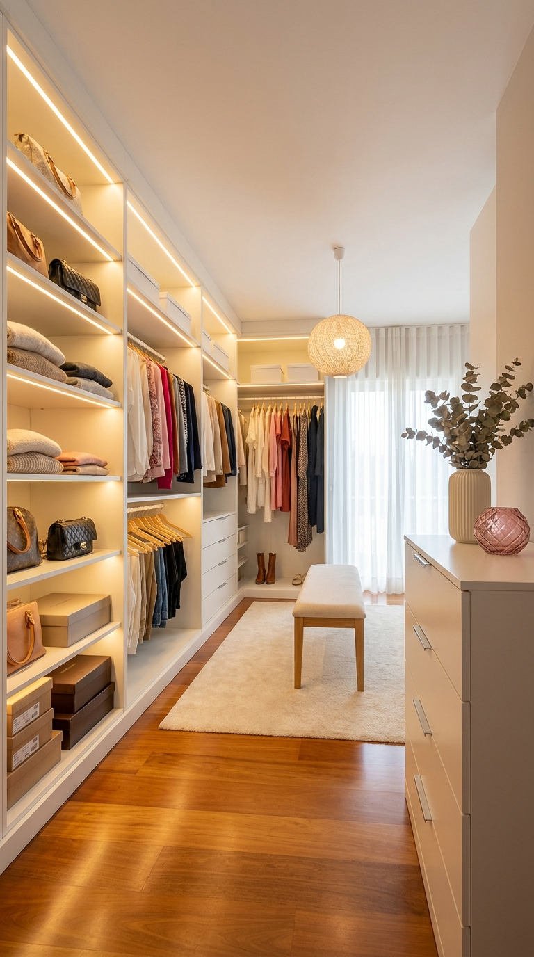 dressing blanc led penderie