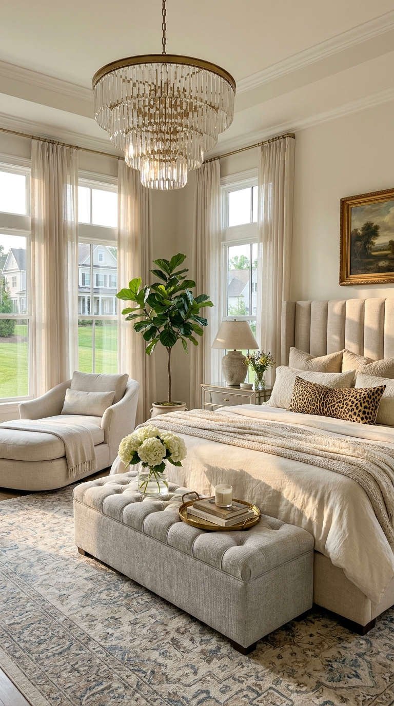 chambre lustre verre creme