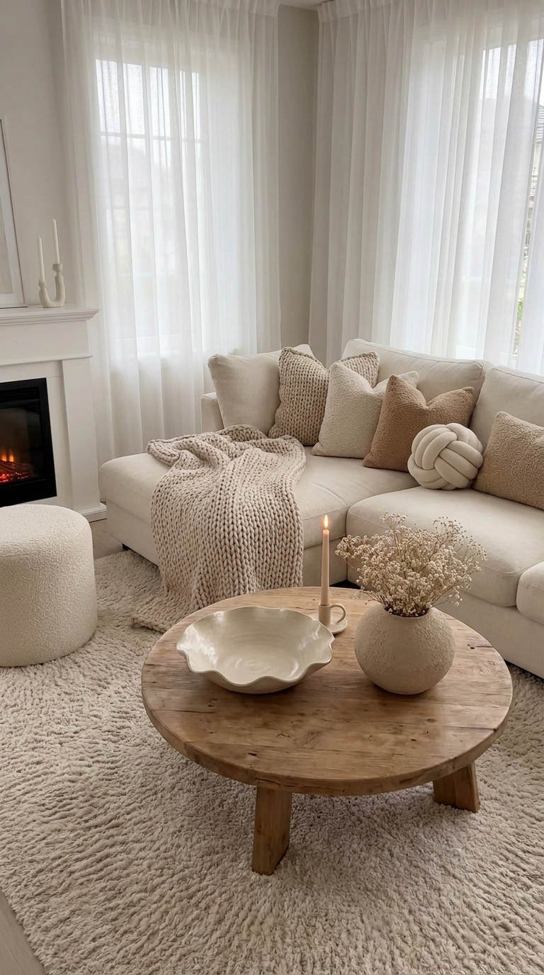 salon blanc canape creme table ronde