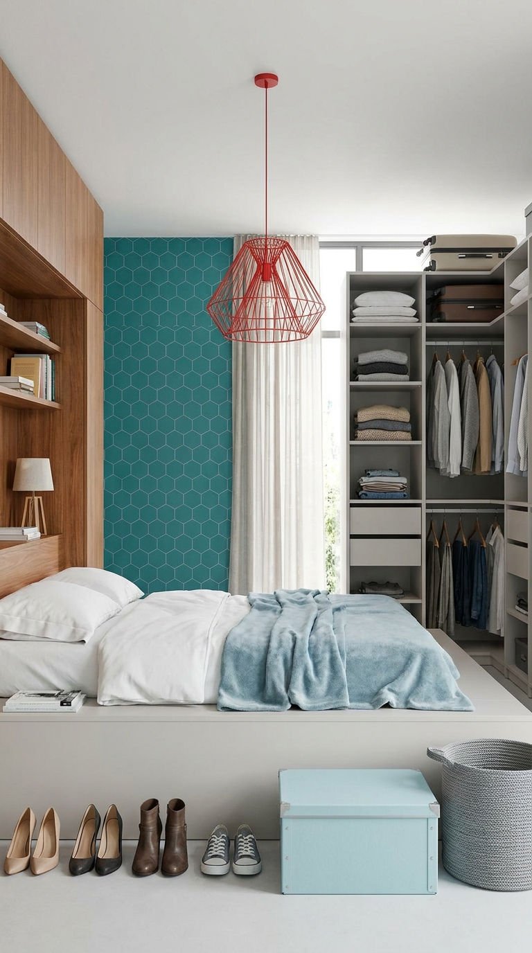 dressing chambre turquoise pop