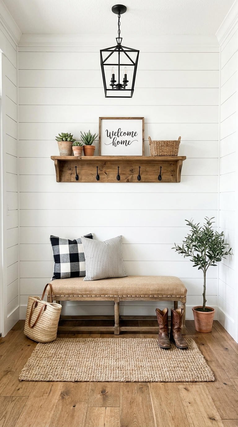 banc minimaliste shiplap blanc