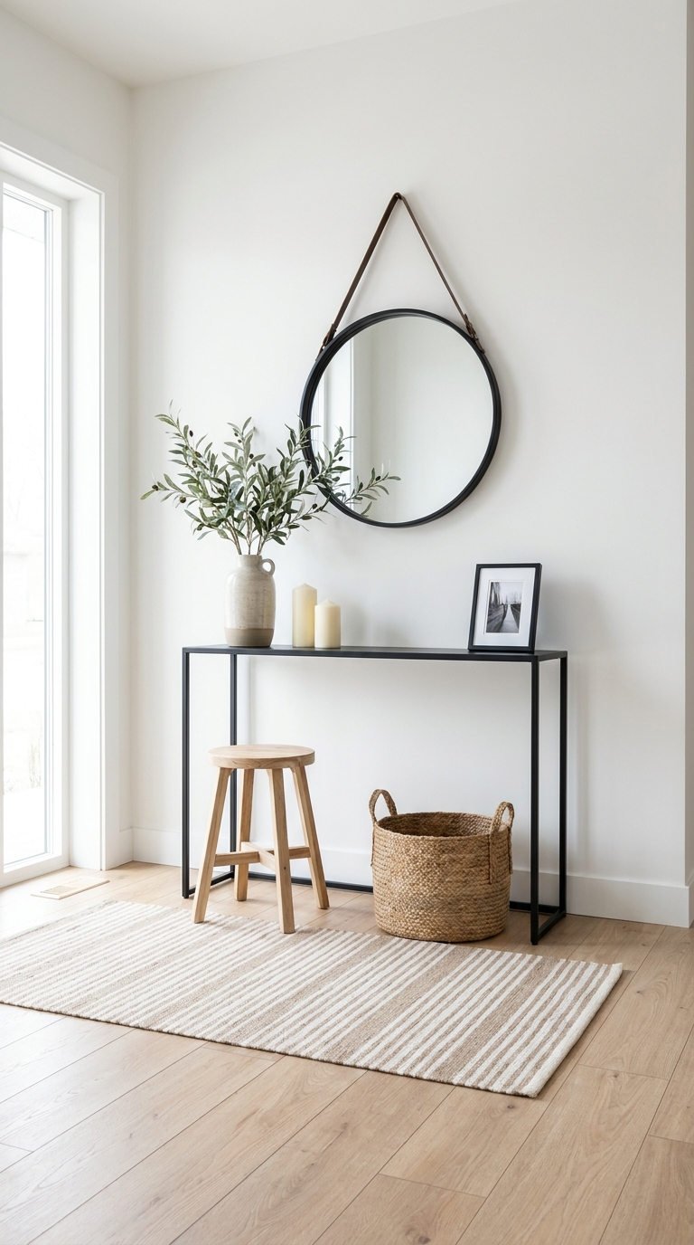 miroir sangle console metal entree