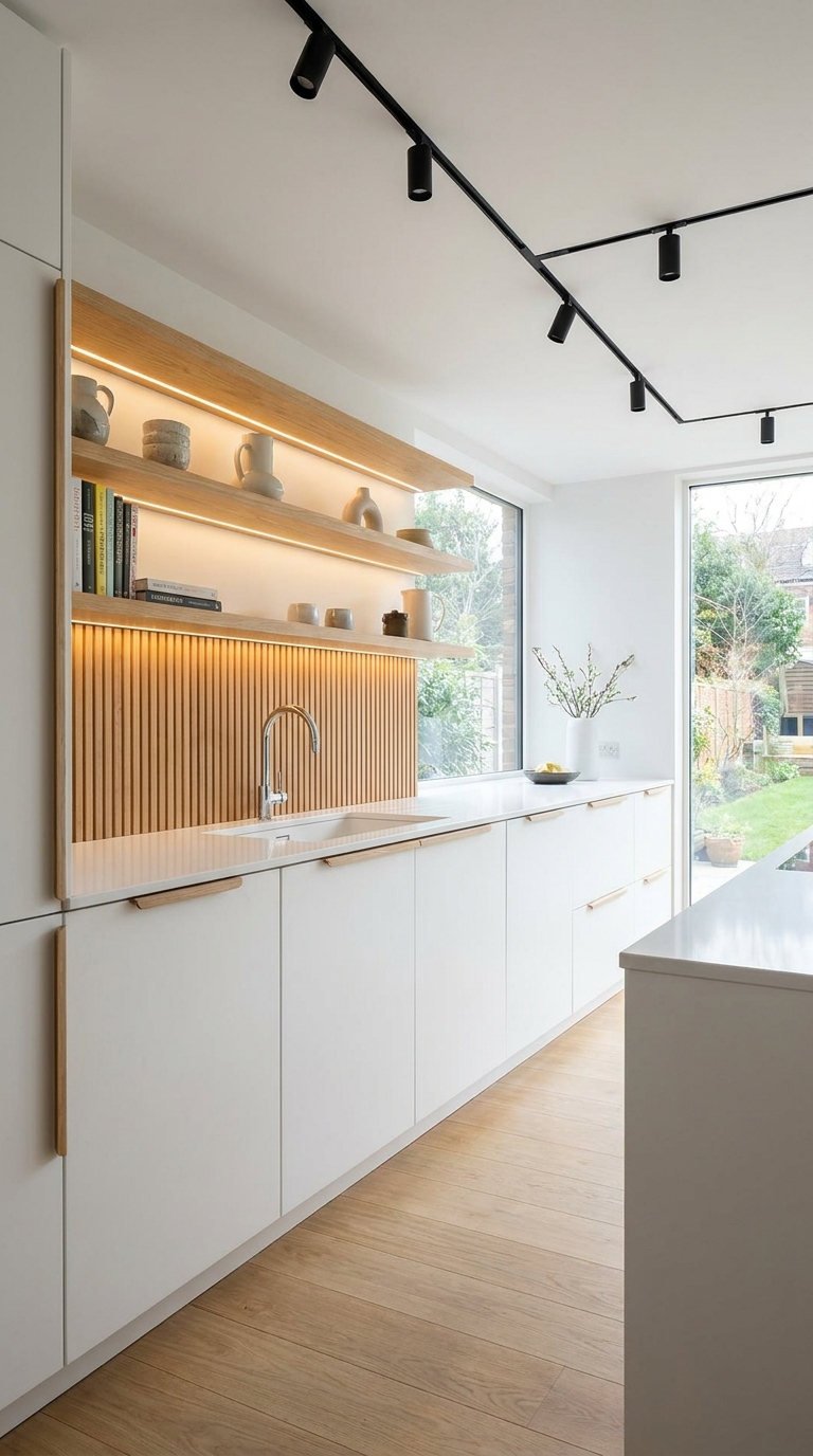 cuisine tasseaux etageres led