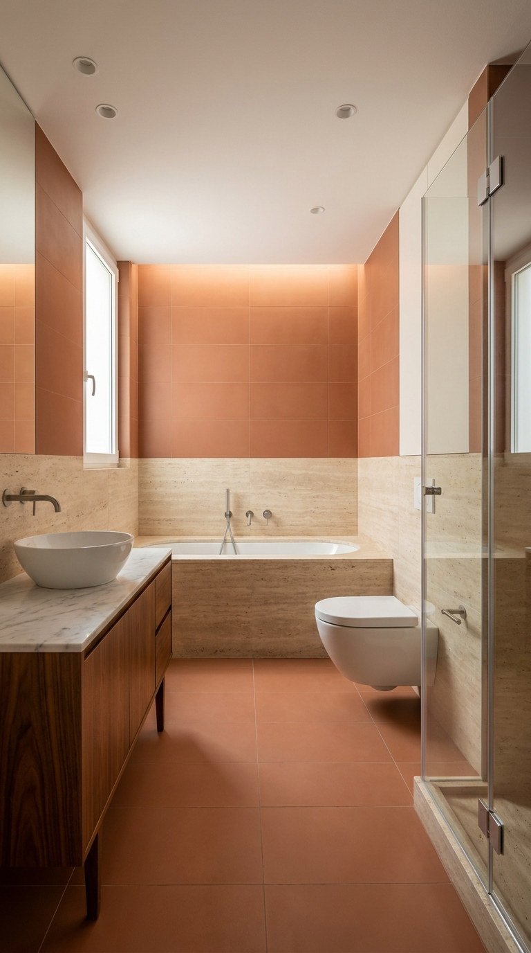 baignoire encastree pierre terracotta