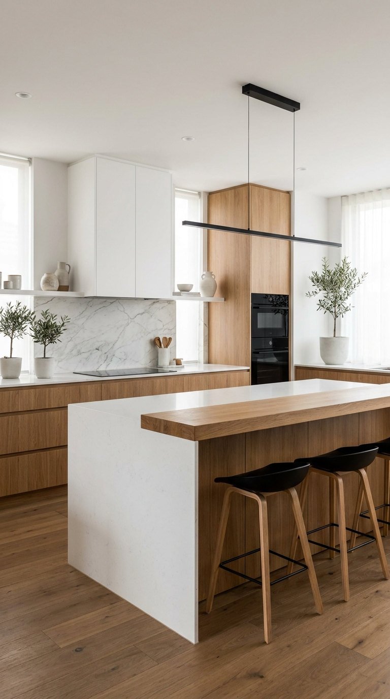 cuisine marbre bois noir