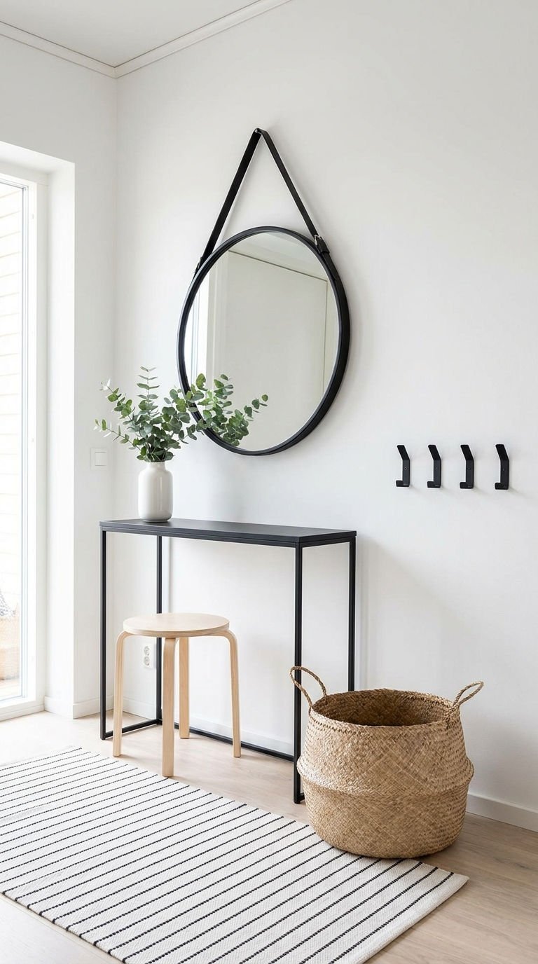 miroir sangle noire console filaire