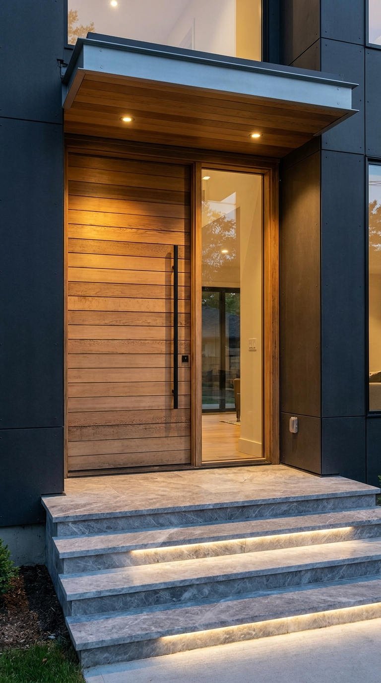 porte bois marches lumineuses