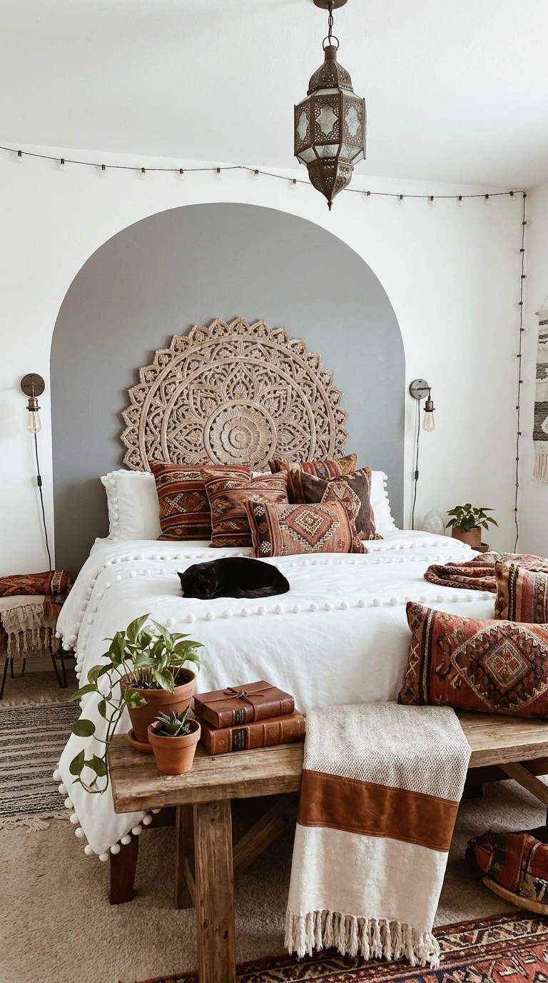 chambre arche grise sculptee