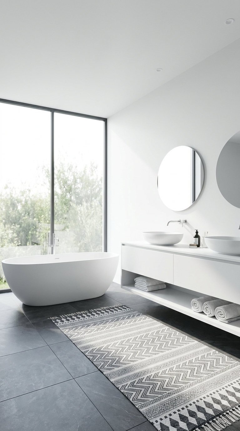 baignoire ilot baie vitree