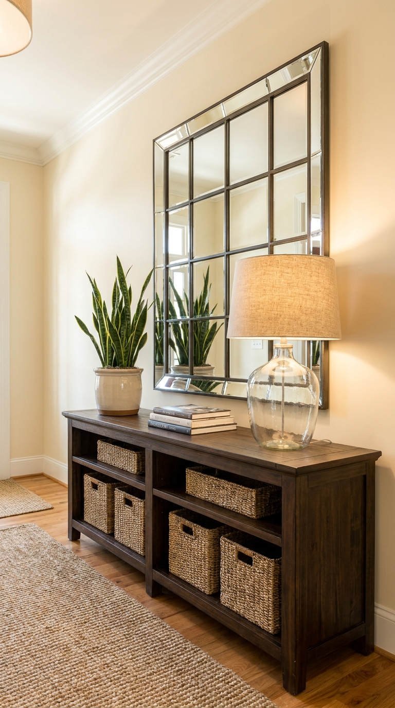 miroir verriere console rangement entree