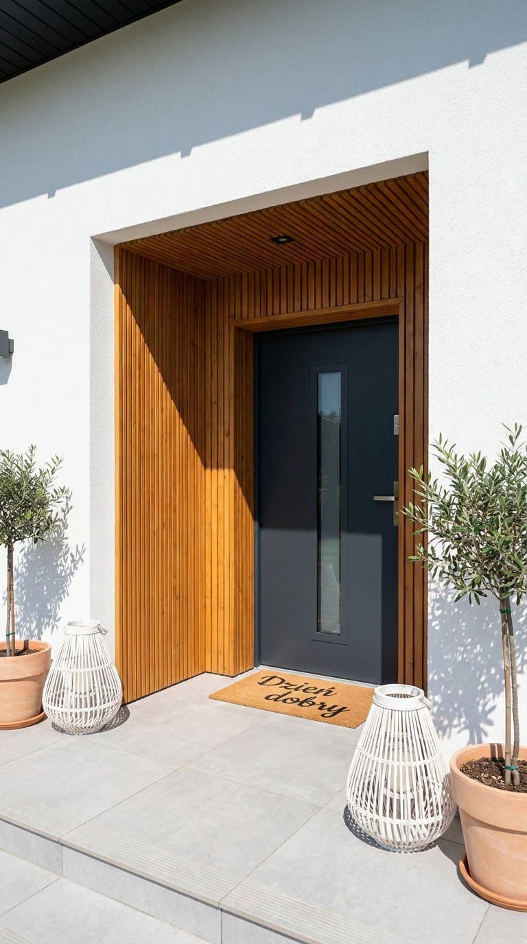 porte noire bois rainure