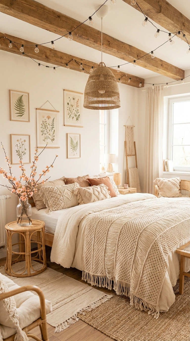chambre poutres boheme ecru
