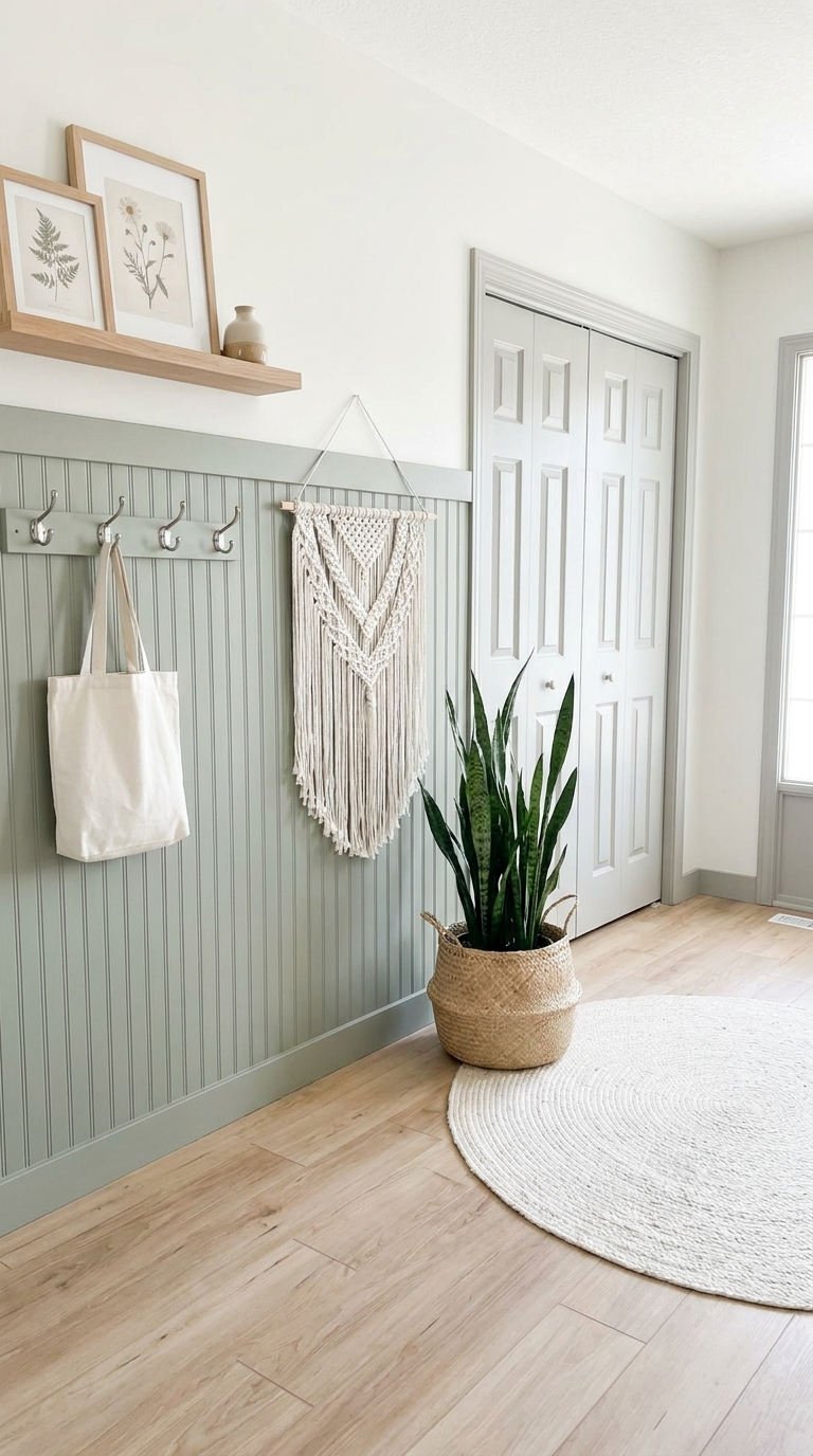 soubassement vert sauge macrame entree