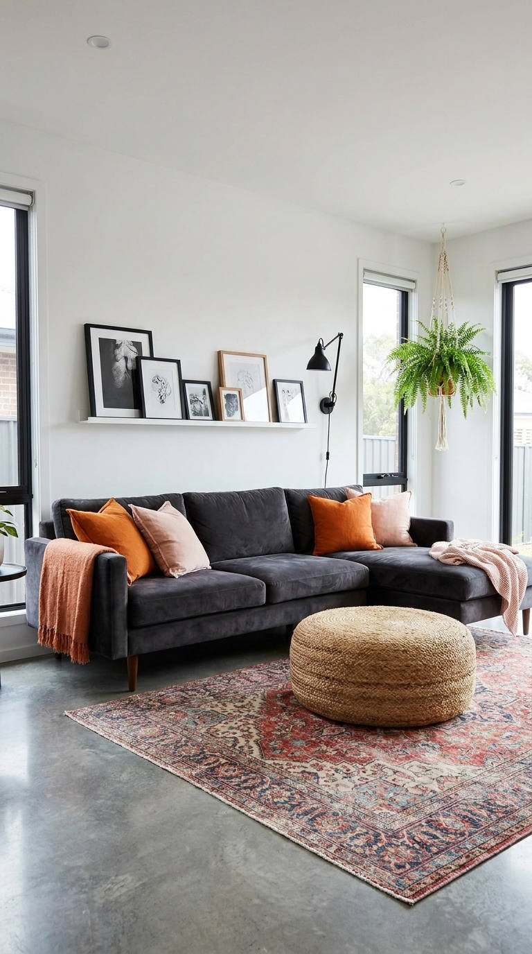 canape anthracite terracotta loft