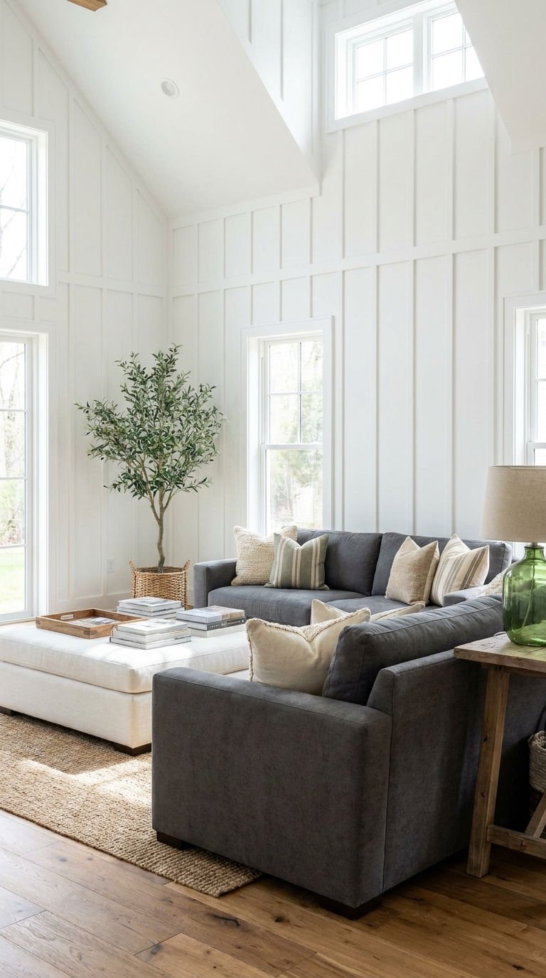 canape gris grand volume