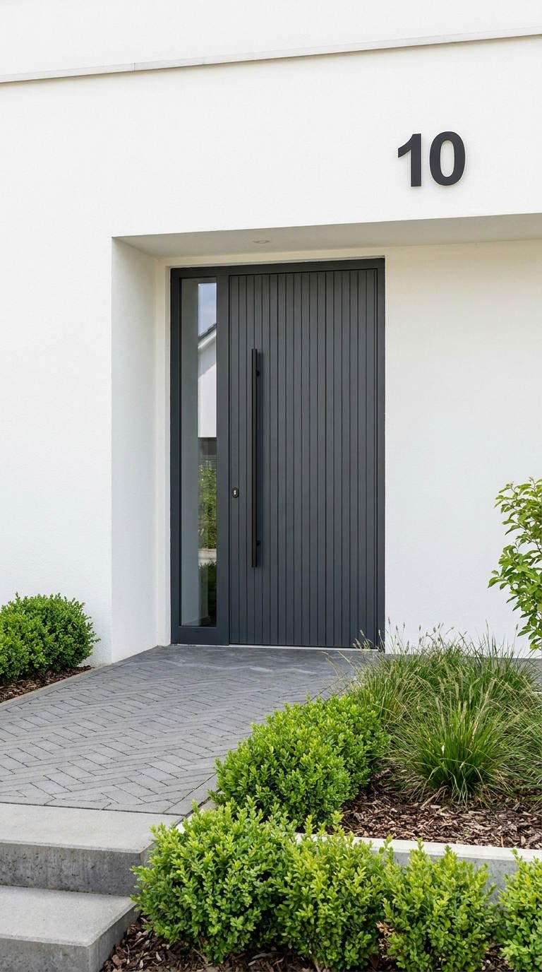 porte rainuree minimaliste blanche