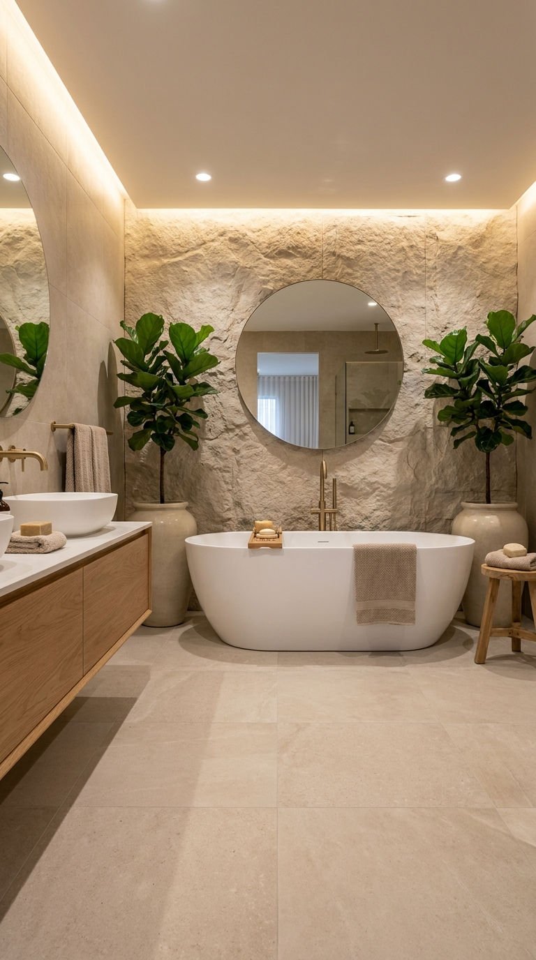 baignoire ilot pierre vegetale