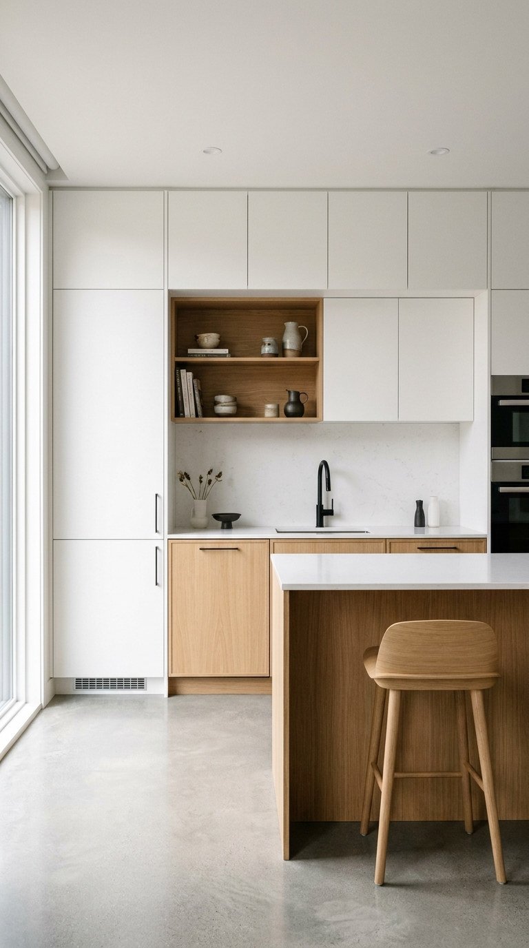 cuisine minimaliste niche bois