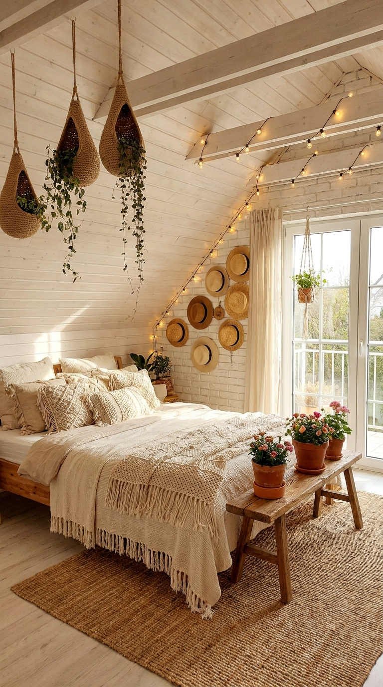 chambre lumineuse plantes suspendues