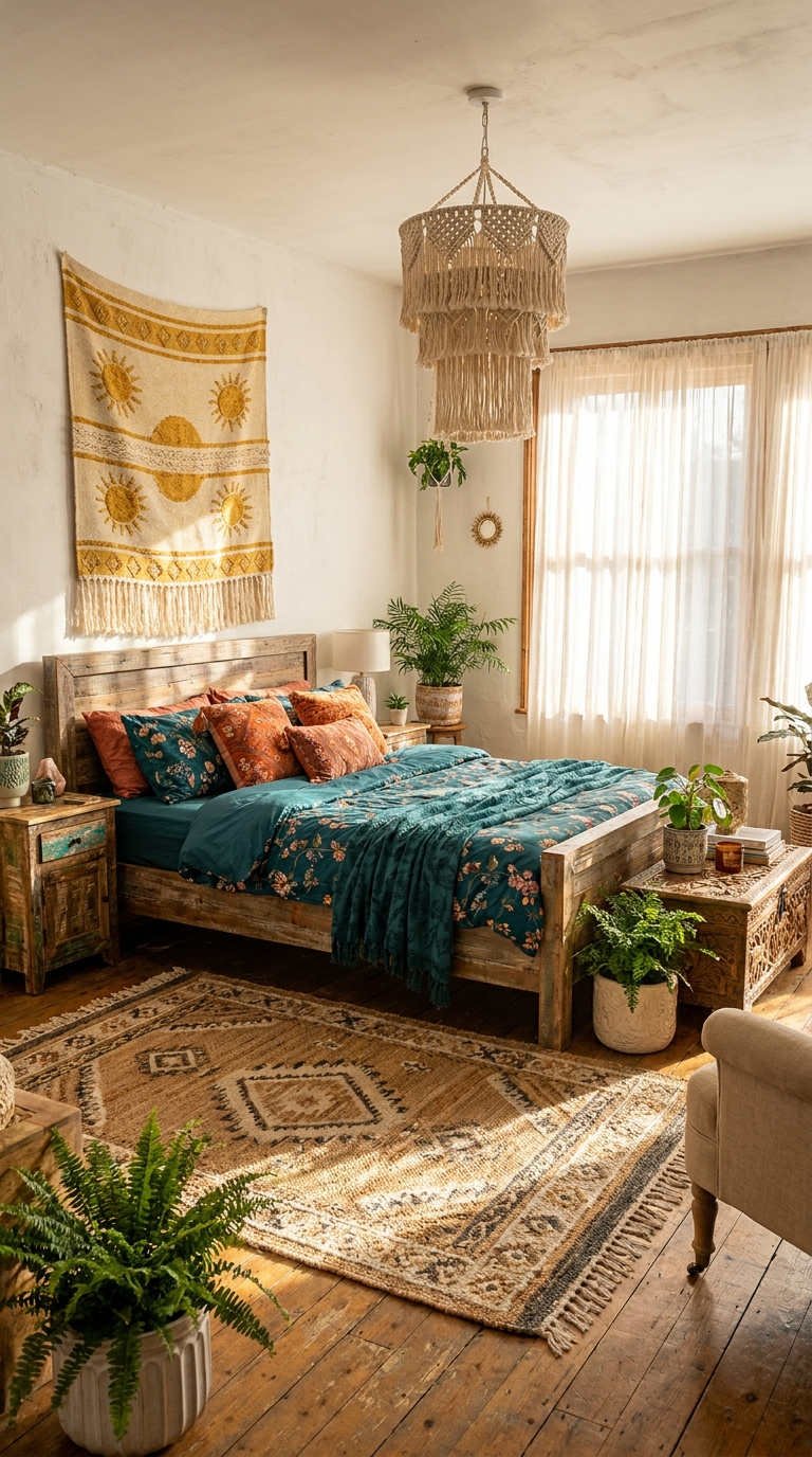 chambre soleil textile bleu