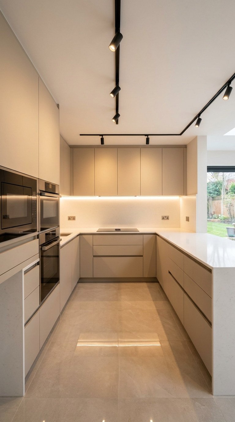 cuisine beige graphique rail noir
