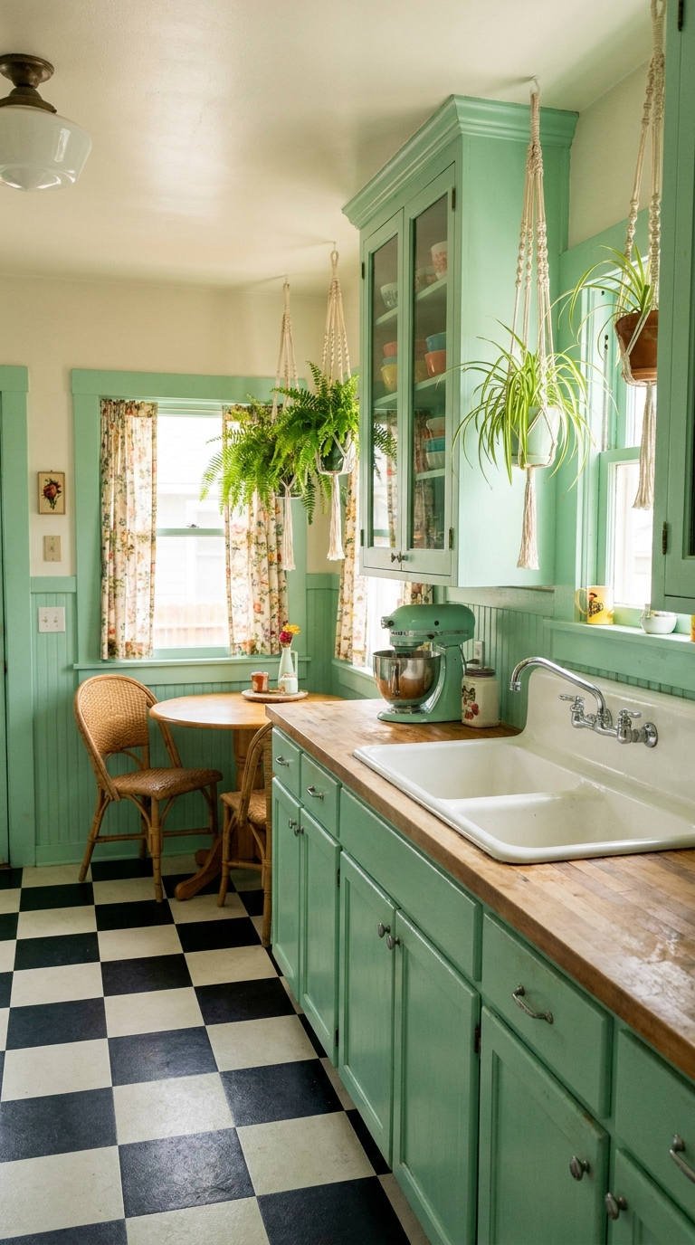 cuisine menthe plantes suspendues
