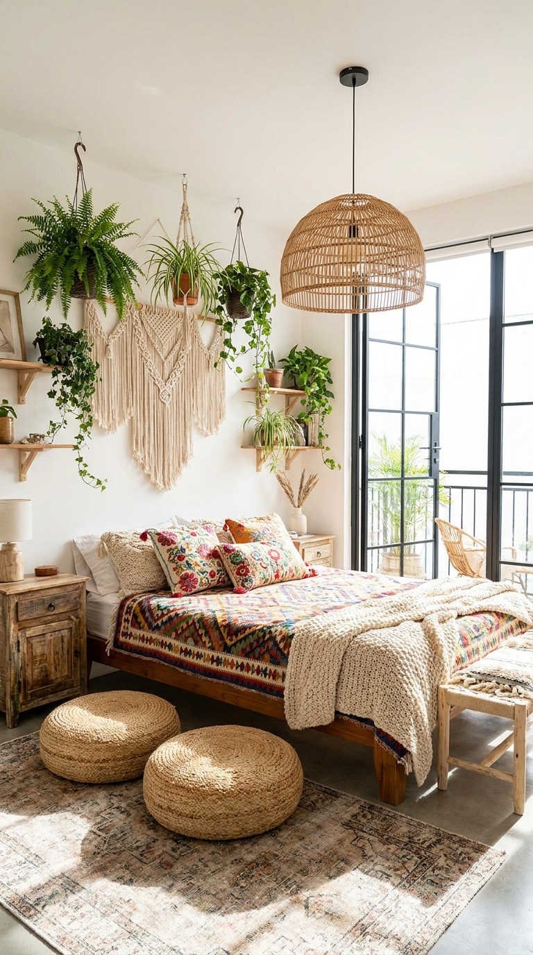 chambre jungle rotin macrame