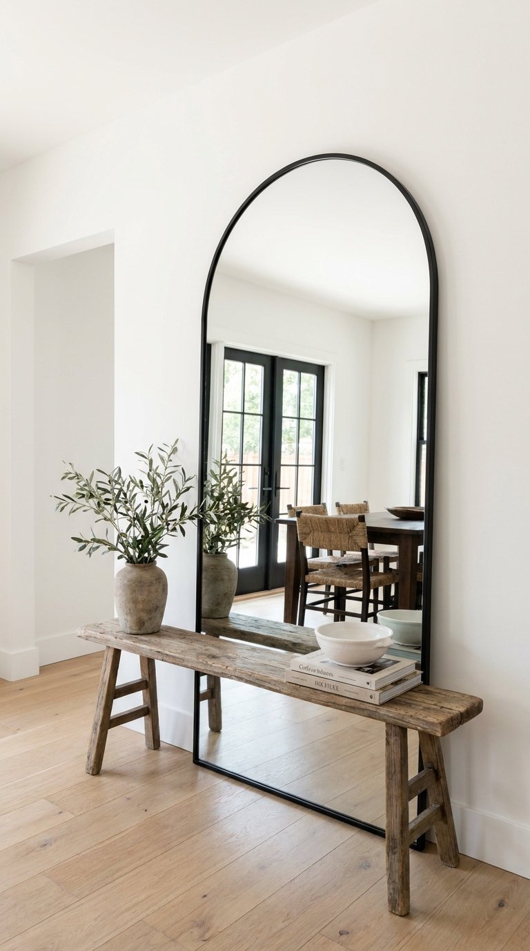 miroir arche banc rustique entree