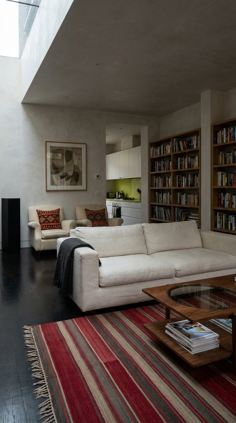 bibliotheques encastrees bois sejour contemporain