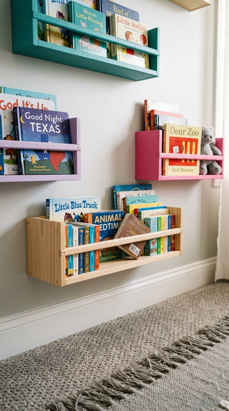 etageres enfant colorees livres murales